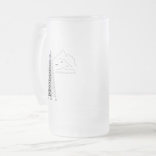 Oil Rig Frosted Mug Matglas Bierpul (Voorkant links)