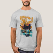 Oil Rig Station Silhouette T-shirt (Voorkant)