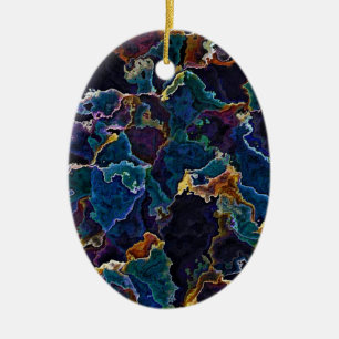 Oil Slick Ceramic Ornament