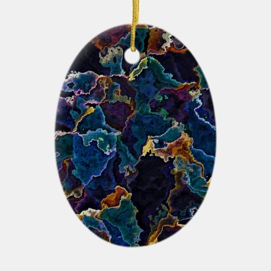 Oil Slick Ceramic Ornament (Voorkant)