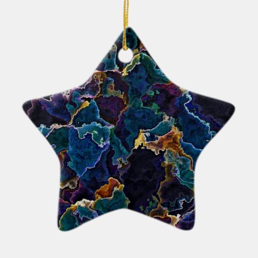 Oil Slick Ceramic Ornament (Voorkant)