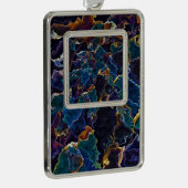 Oil Slick kerstversiering Verzilverd Omlijst Ornament (Rechts)