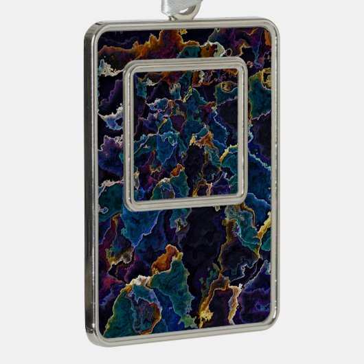 Oil Slick kerstversiering Verzilverd Omlijst Ornament (Rechts)