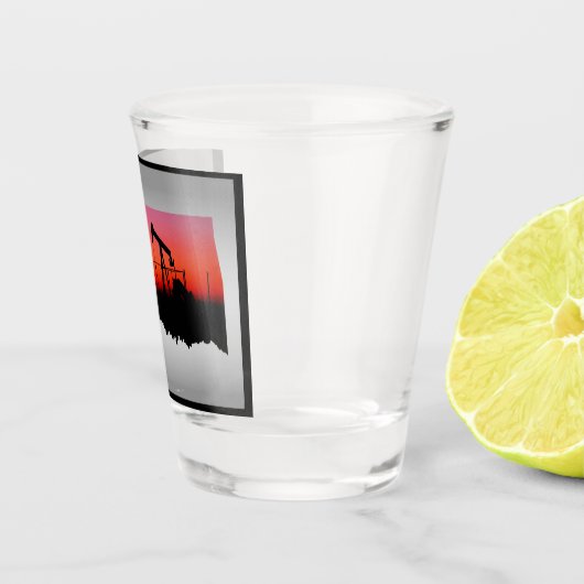 Oil Well Pump Jack Oklahoma Shape gepersonaliseerd Shot Glas (Rechts)