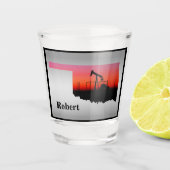 Oil Well Pump Jack Oklahoma Shape gepersonaliseerd Shot Glas (Voorkant)