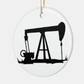 OIL WELL SILHOUETTE KERAMISCH ORNAMENT (Links)