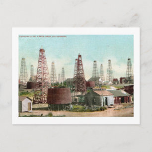 Oil Wells, Los Angeles, California Vintage Briefkaart