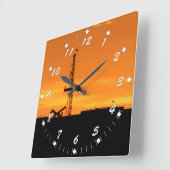 Oil Workover Rig White Numbers Vierkante Klok (Hoek)