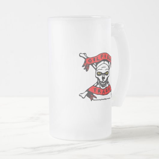 Oilfield Afval Mok van voorkant, schedel ontwerp (Voorkant rechts)