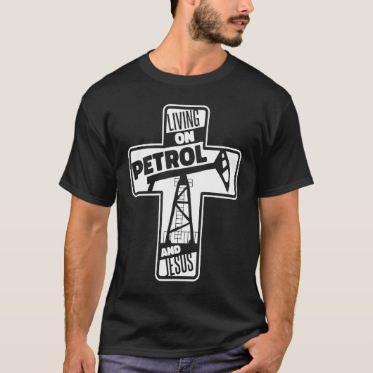 Oilfield Cross Fracking Fracker Oil Drilling T-shirt (Voorkant)
