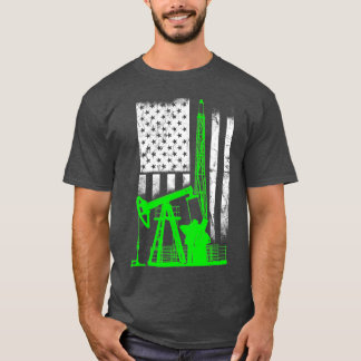 Oilfield Flag America St Patricks Day Rig T-shirt