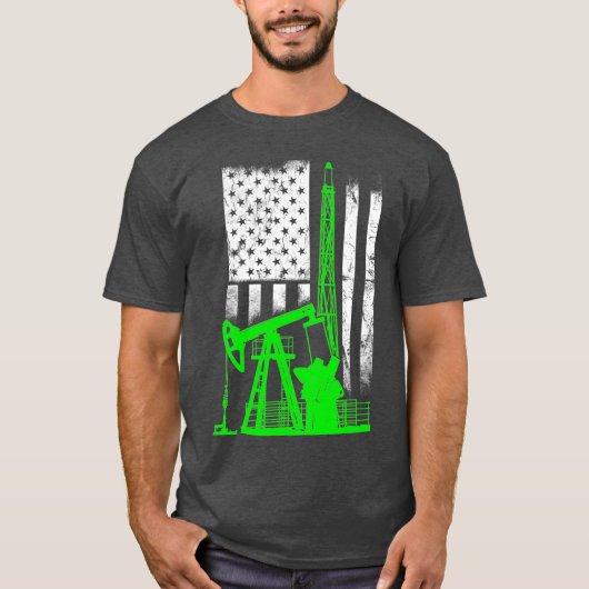Oilfield Flag America St Patricks Day Rig T-shirt (Voorkant)