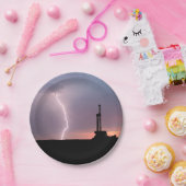 Oilfield Lightning Paarse Sunrise Papieren Bordje (Feest)