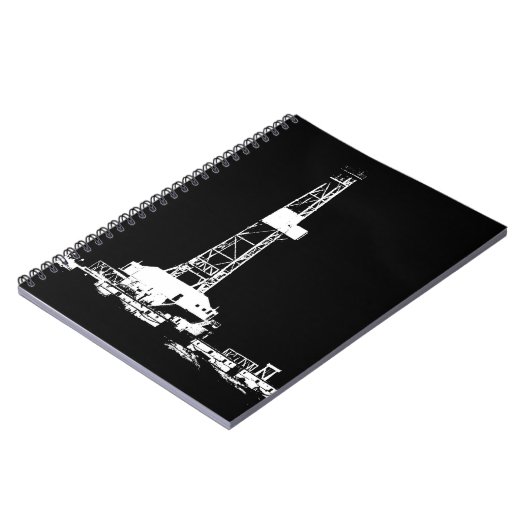 Oilfield Oil Drilling Silhouette Notitieboek (Linkerzijde)