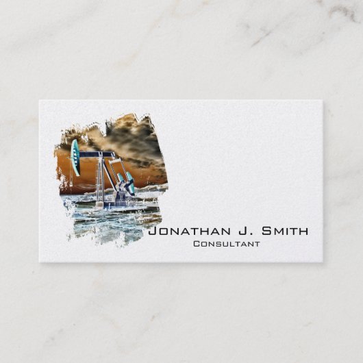 Oilfield Pumping Unit Colorful Splash Visitekaartje (Voorkant)