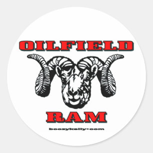 Oilfield Ram, olieveldticker Ronde Sticker