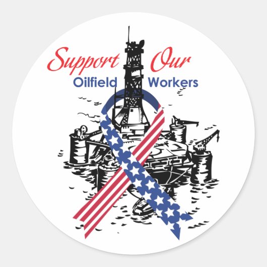 oilfield_support ronde sticker (Voorkant)
