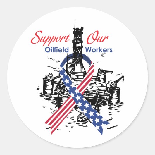 oilfield_support ronde sticker (Voorkant)