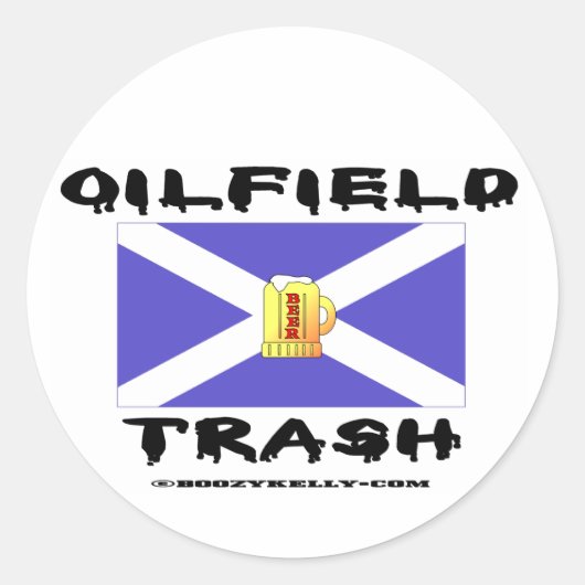 Oilfield Trash, Schots, Sticker, Olie, Ronde Sticker (Voorkant)