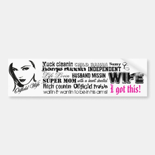 Oilfield Wife Bumpersticker (Voorkant)