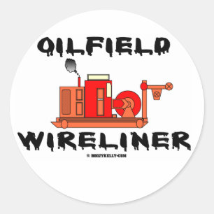 Oilfield Wireliner, Sticker, Oil Field, Slickline, Ronde Sticker