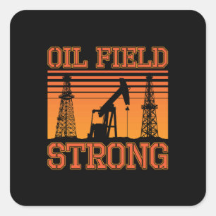Oilfield Worker Oil Field Strong Oil Rig Roughneck Vierkante Sticker