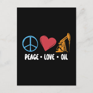Oilfield Worker Peace Love Olie Rig Werknemers Feestdagenkaart
