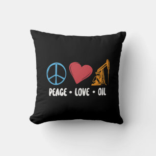 Oilfield Worker Peace Love Olie Rig Werknemers Kussen
