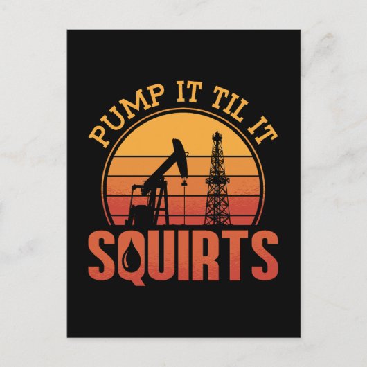 Oilfield Worker pomp tot hij het olierijg uitspant Feestdagenkaart (Voorkant)