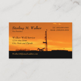 Oilfield Workover Service Rig Silhouette Visitekaartje