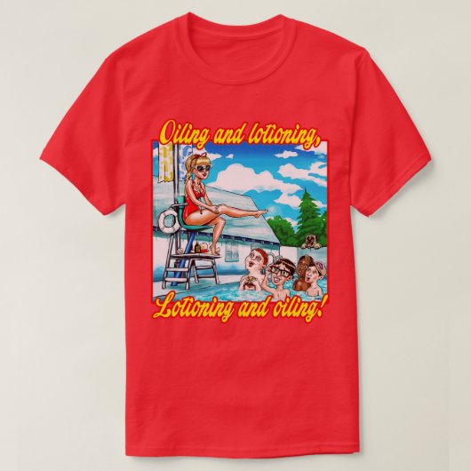 Oiling en Lotioning TEXT T-shirt (Design voorkant)