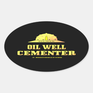 Oilman, Oil Well Cementer, Oil Field, Oil, Gas, Ri Ovale Sticker