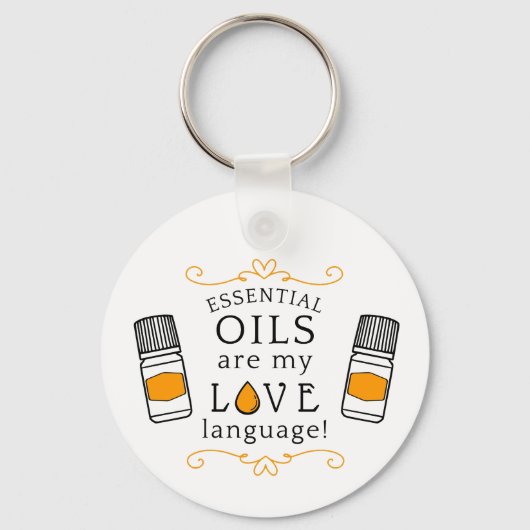Oils Are My Love Language Key Chain Gold/Yellow Sleutelhanger (Voorkant)