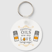 Oils Are My Love Language Key Chain Gold/Yellow Sleutelhanger (Achterkant)