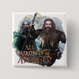 Oin en Gloin Vierkante Button 5,1 Cm