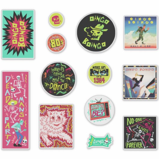 Oingo Boingo 12 sticker set (Voorkant)