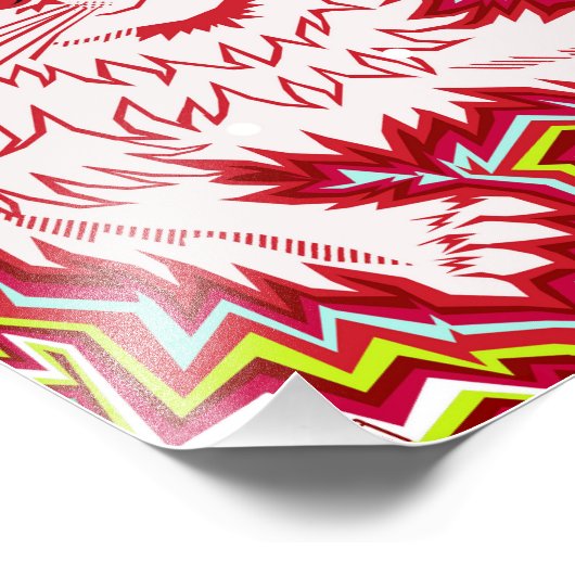 Oingo Boingo psychedelic cat print Foto Afdruk (Hoek)