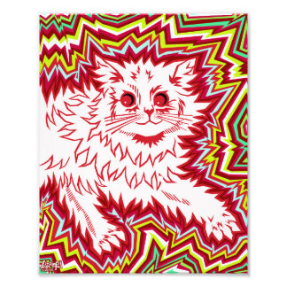 Oingo Boingo psychedelic cat print Foto Afdruk
