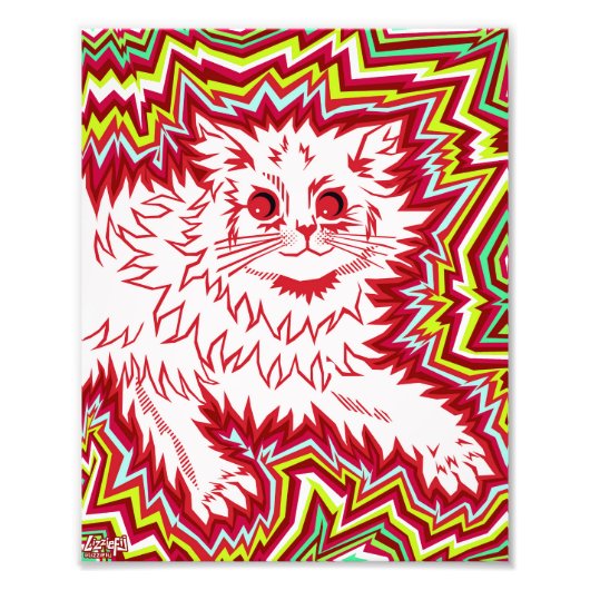 Oingo Boingo psychedelic cat print Foto Afdruk (Voorkant)