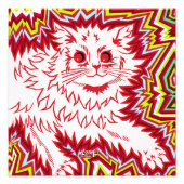 Oingo Boingo psychedelic cat print (variations) Foto Afdruk (Voorkant)
