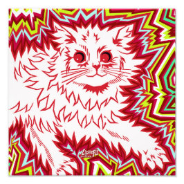 Oingo Boingo psychedelic cat print (variations) Foto Afdruk
