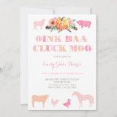 Oink Baa Cluck Moo, Boerderij Birthday Party for G Kaart (Voorkant)