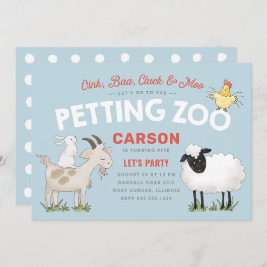 Oink Baa Cluck Moo Children's Birthday (Voorkant / Achterkant)