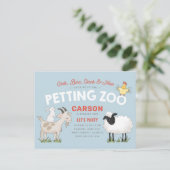 Oink Baa Cluck Moo Kind Birthday Invite Briefkaart (Staand voorkant)