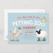 Oink Baa Cluck Moo Kind Birthday Invite Briefkaart (Voorkant / Achterkant)