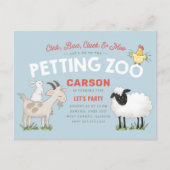 Oink Baa Cluck Moo Kind Birthday Invite Briefkaart (Voorkant)