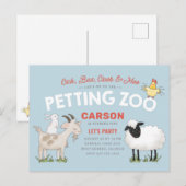 Oink Baa Cluck Moo Uitnodigingskaart voor kinderve Briefkaart (Voorkant / Achterkant)