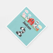 Oink Baa Moo 2e Verjaardag Boerderij Dier Kinderen Servet (Hoek)