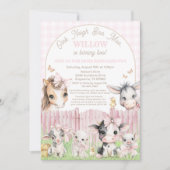 Oink Baa Moo Birthday Invitation Kaart (Voorkant)