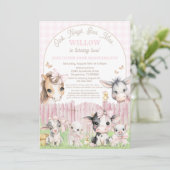 Oink Baa Moo Birthday Invitation Kaart (Staand voorkant)